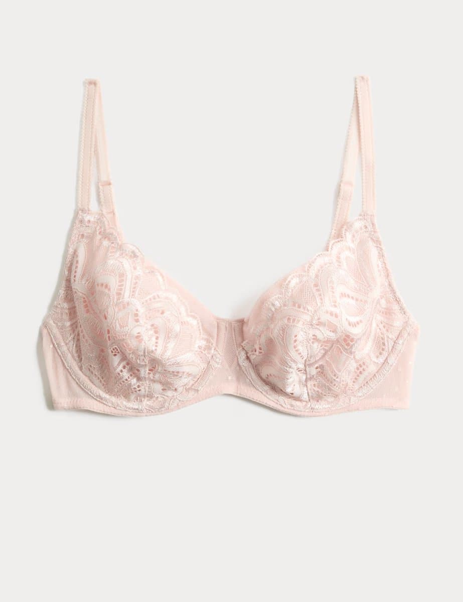 Marks & Spencer M&S Cool Pink Amelia Lace Full Cup Bra