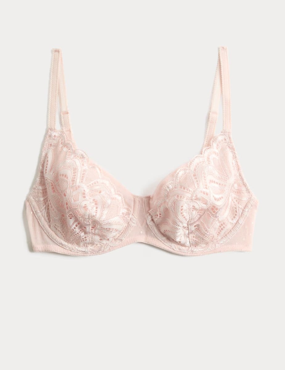Marks & Spencer M&S Amelia Lace Natural Lift™ Full Cup Bra (A-E) Cool Pink - 1