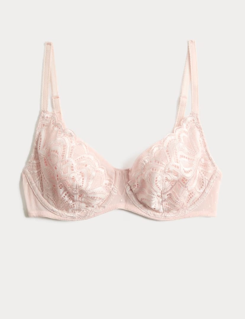 Marks & Spencer M&S Amelia Lace Natural Lift™ Full Cup Bra (A-E) Cool Pink - 1