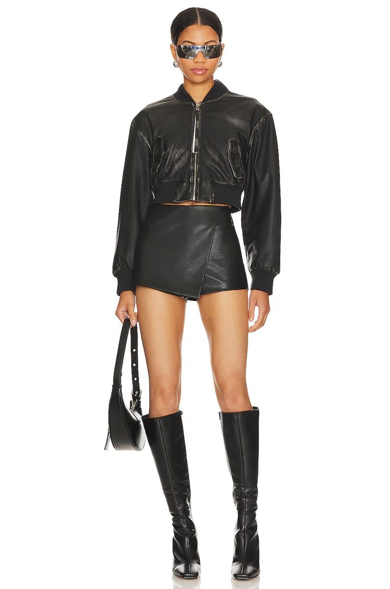 revolve Sonya Faux Leather Skort - 4