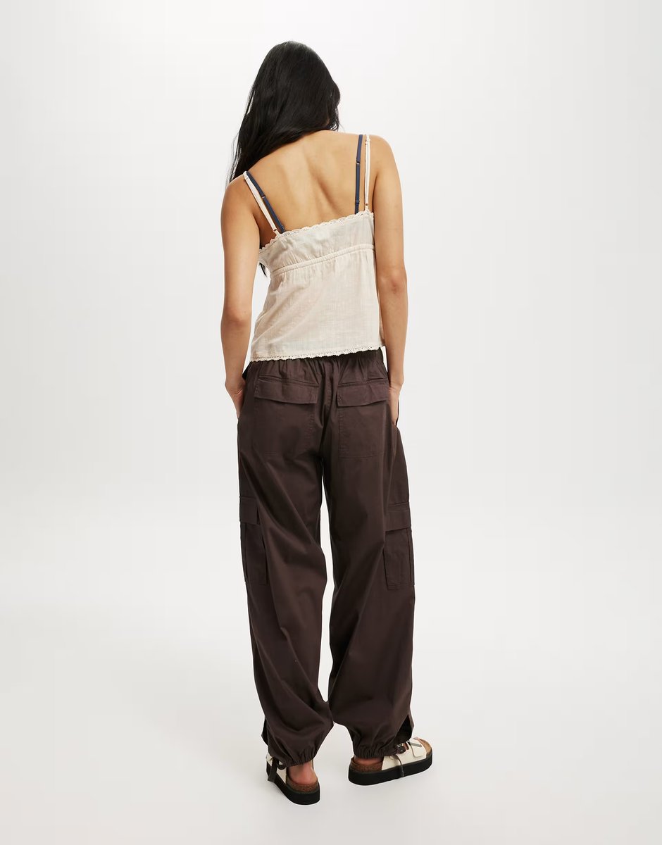 ASOS Cotton On Summer cargo pant in brown - 4