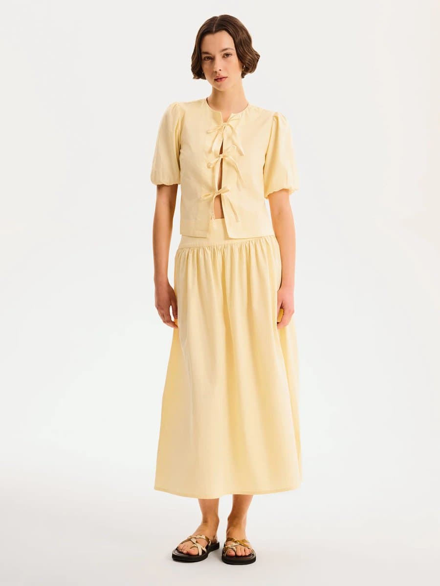 OMNES Darcie Skirt in Butter Yellow