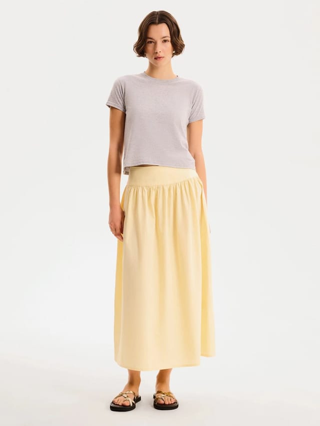 OMNES Darcie Skirt in Butter Yellow - 2