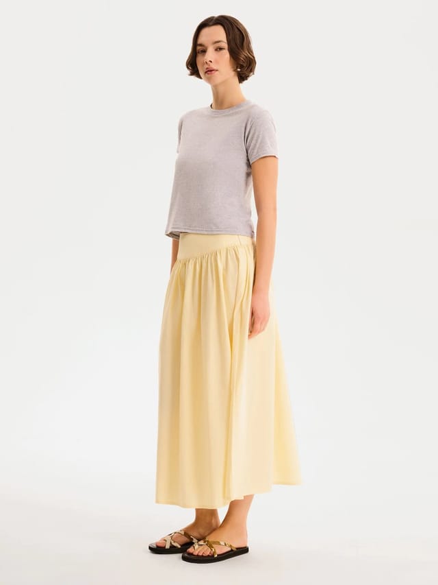 OMNES Darcie Skirt in Butter Yellow - 3