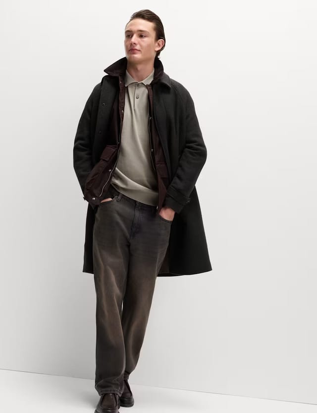 Marks & Spencer M&S Cotton Rich Knitted Polo Shirt Putty - 2