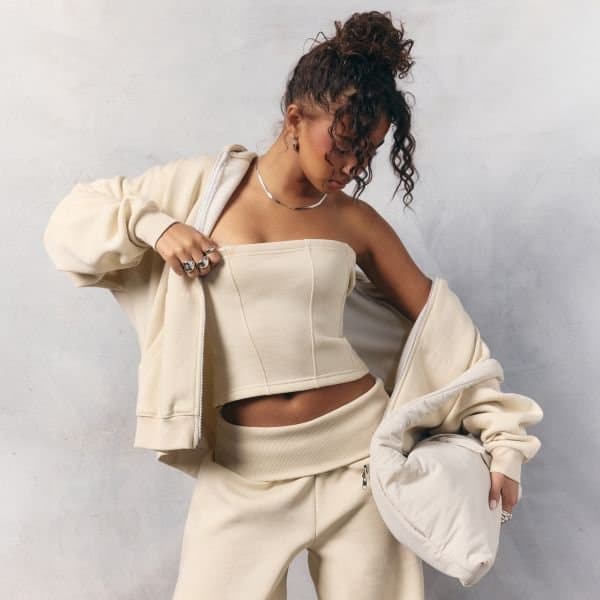 EGO EGO Bandeau Seam Detail Sweat Top in Stone