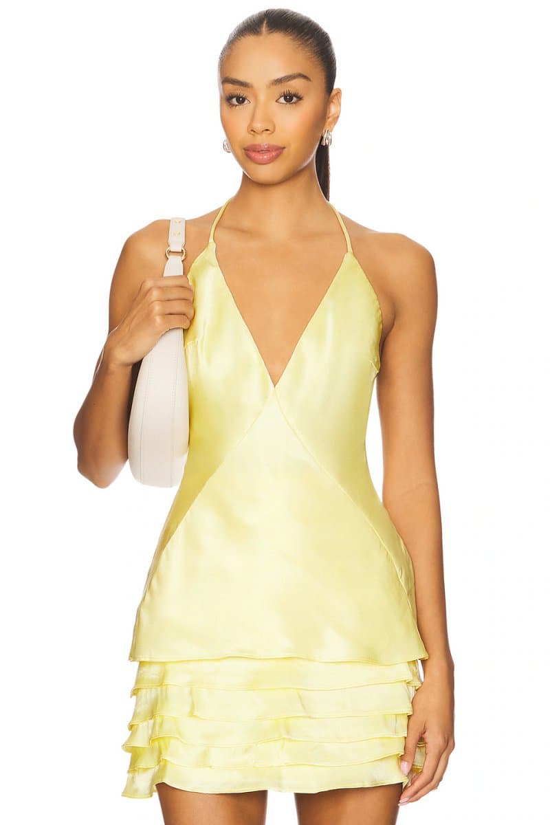 revolve Revolve Halter Neck Cami in Canary Yellow