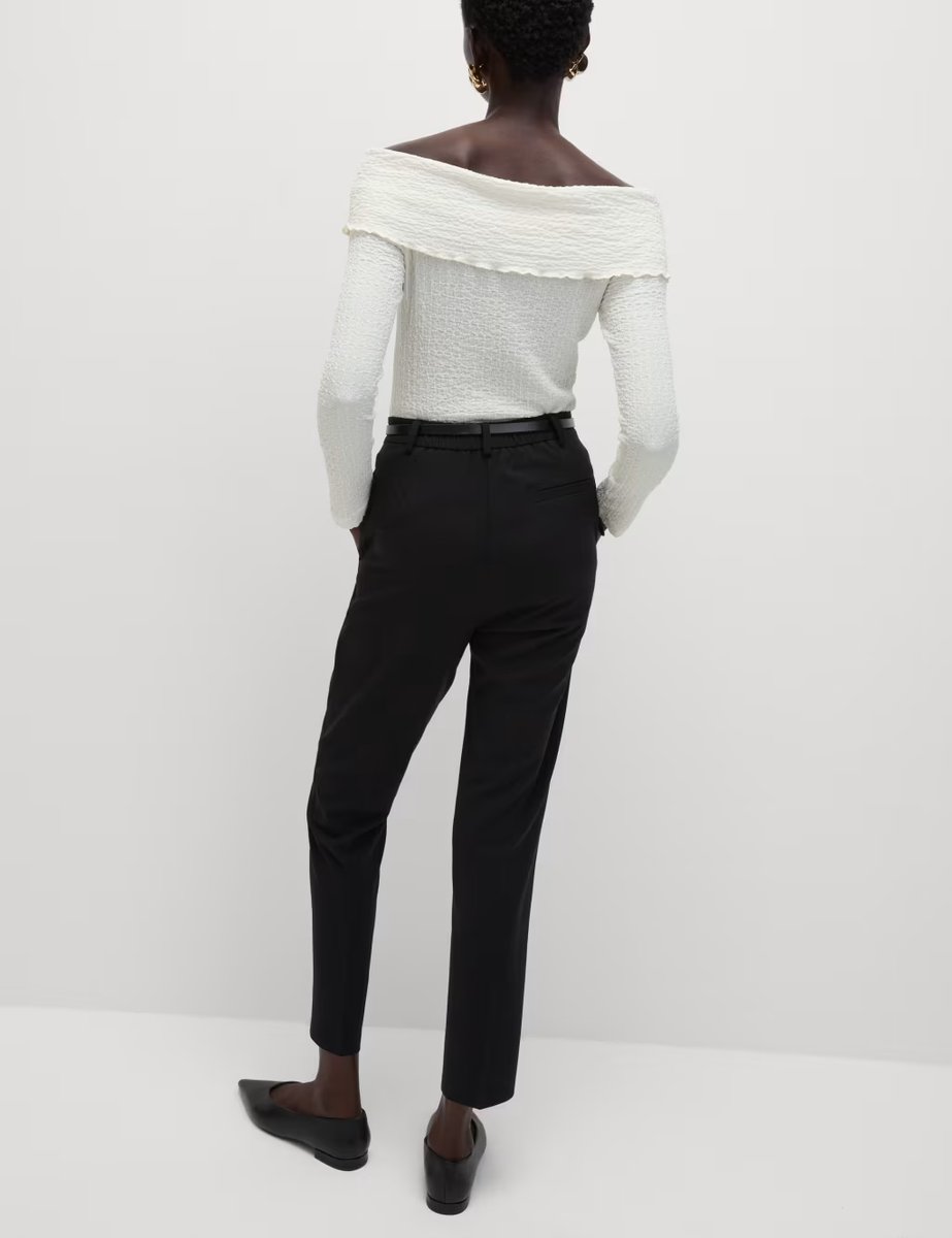 Marks & Spencer M&S Slim Fit Ankle Grazer Trousers with Stretch Black - 4