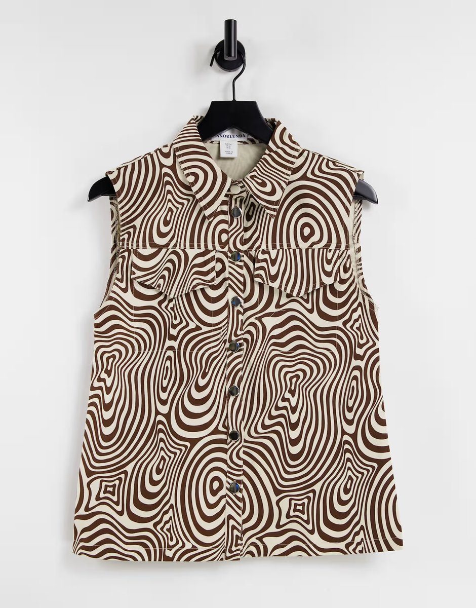 ASOS Annorlunda denim gilet in swirl print co-ord - 1