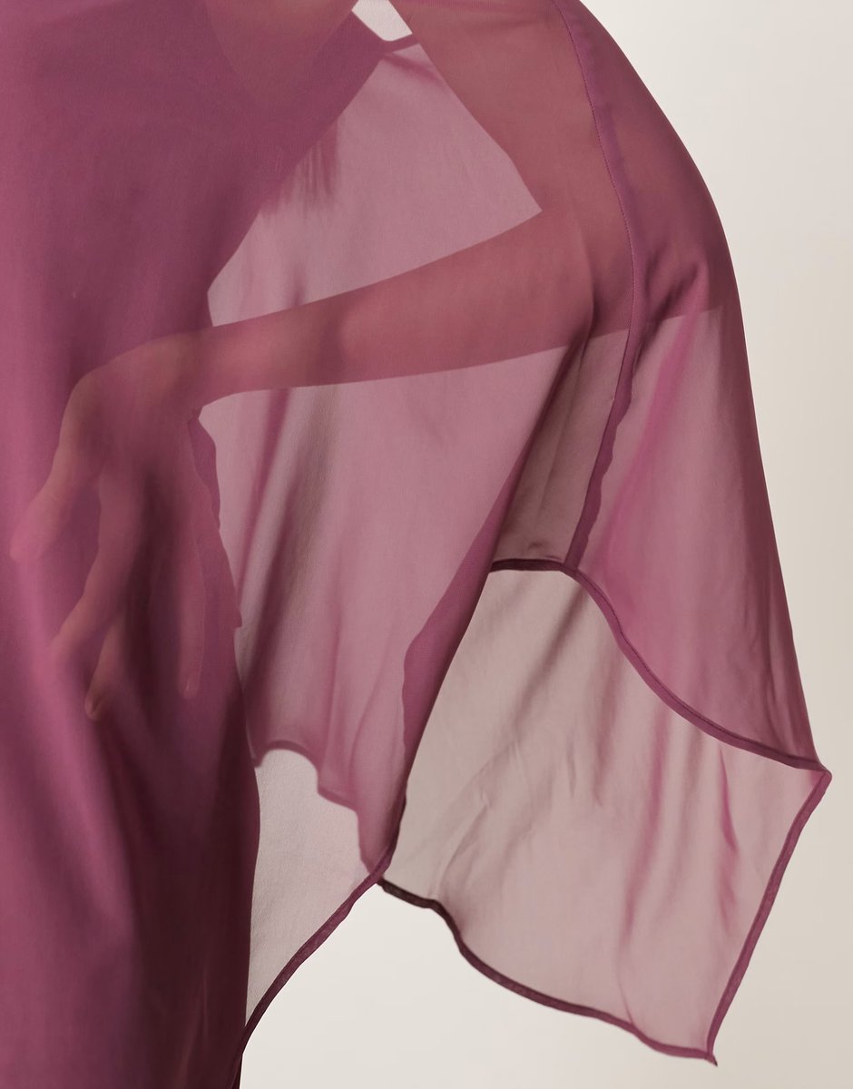 ASOS ASOS DESIGN satin chiffon mix one shoulder mini dress in plum - 3