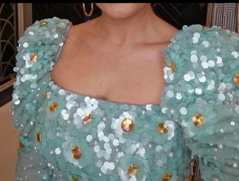 ASOS Mint heavily embellished asos luxe dress - 2