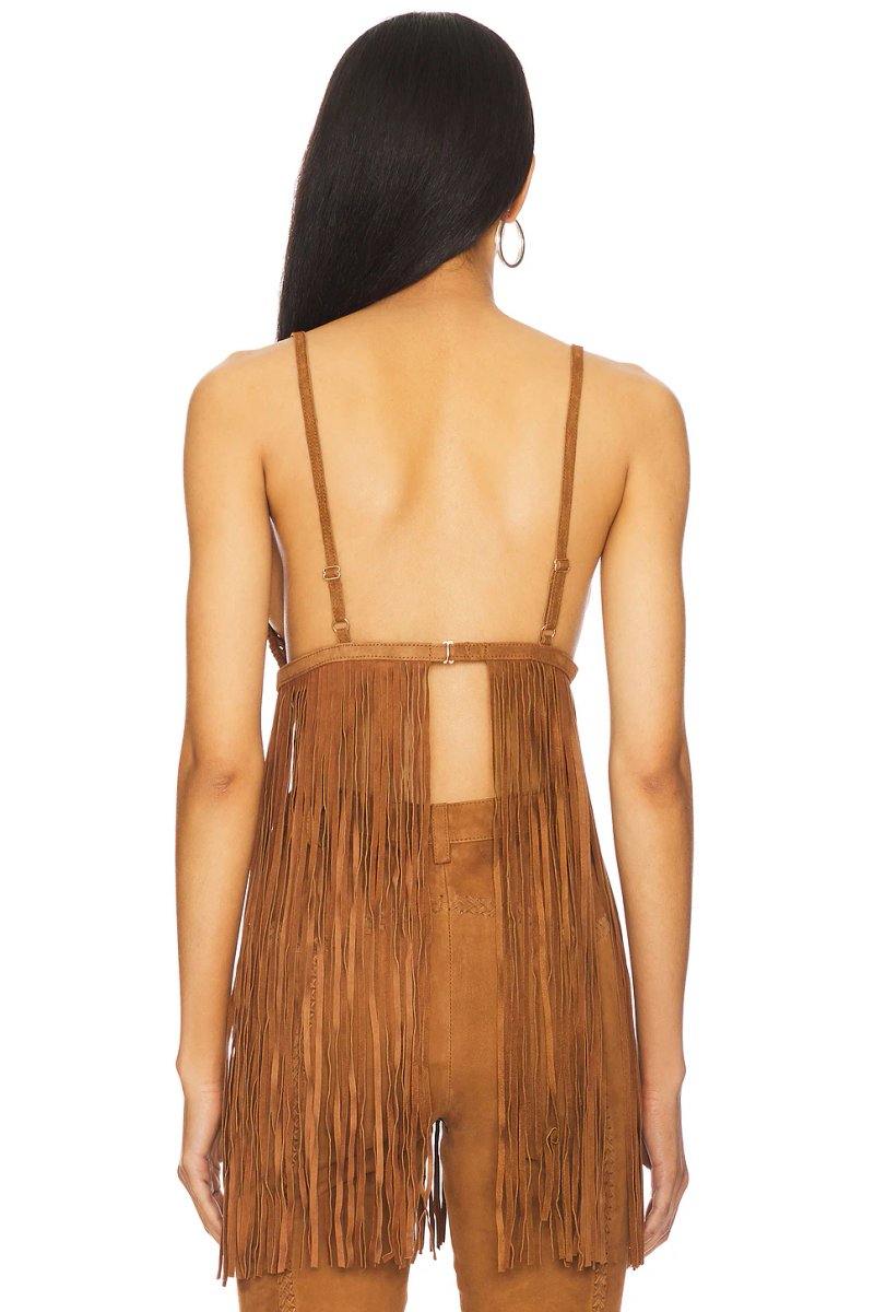 revolve Jacinta Suede Fringe Bra - 3