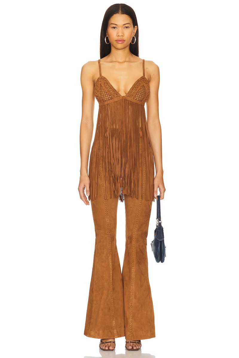 revolve Jacinta Suede Fringe Bra - 4