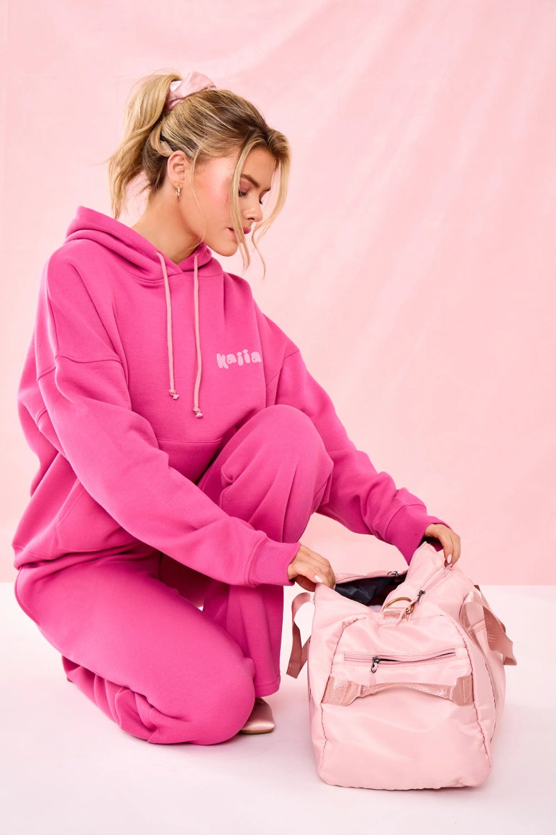 Kaiia Kaiia Bubble Graphic Oversized Hoodie Dragonfruit - 3