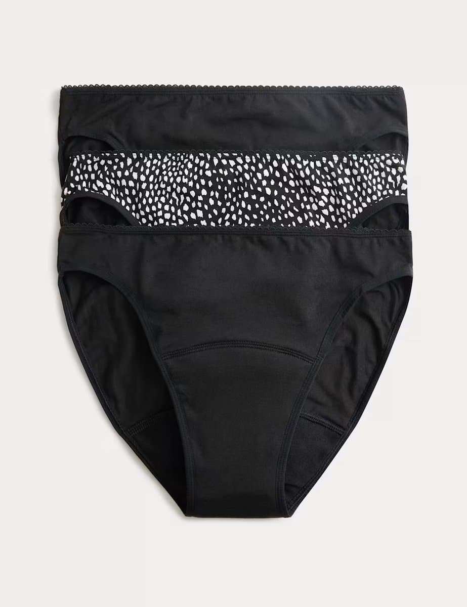 Marks & Spencer M&S 3pk Heavy Absorbency Period High Leg Knickers White Mix