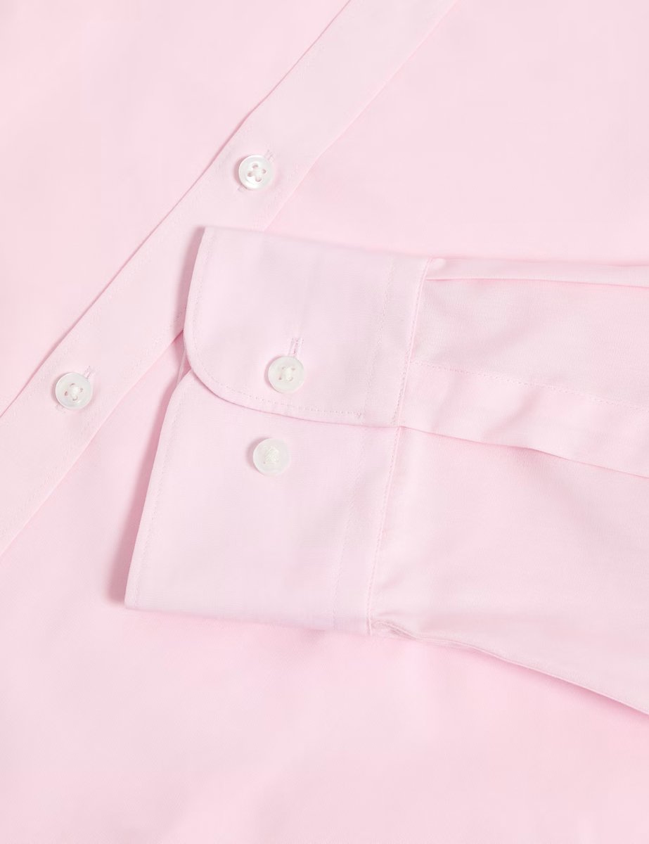 Marks & Spencer M&S Slim Fit Easy Iron Cotton Blend Shirt Dark Sage - 2