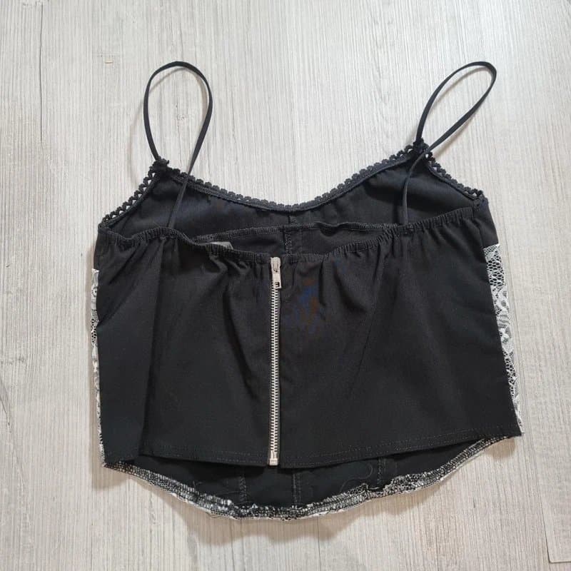 Ayanapa BNWT Ayanapa Lace Ribbed Corset Strappy Top