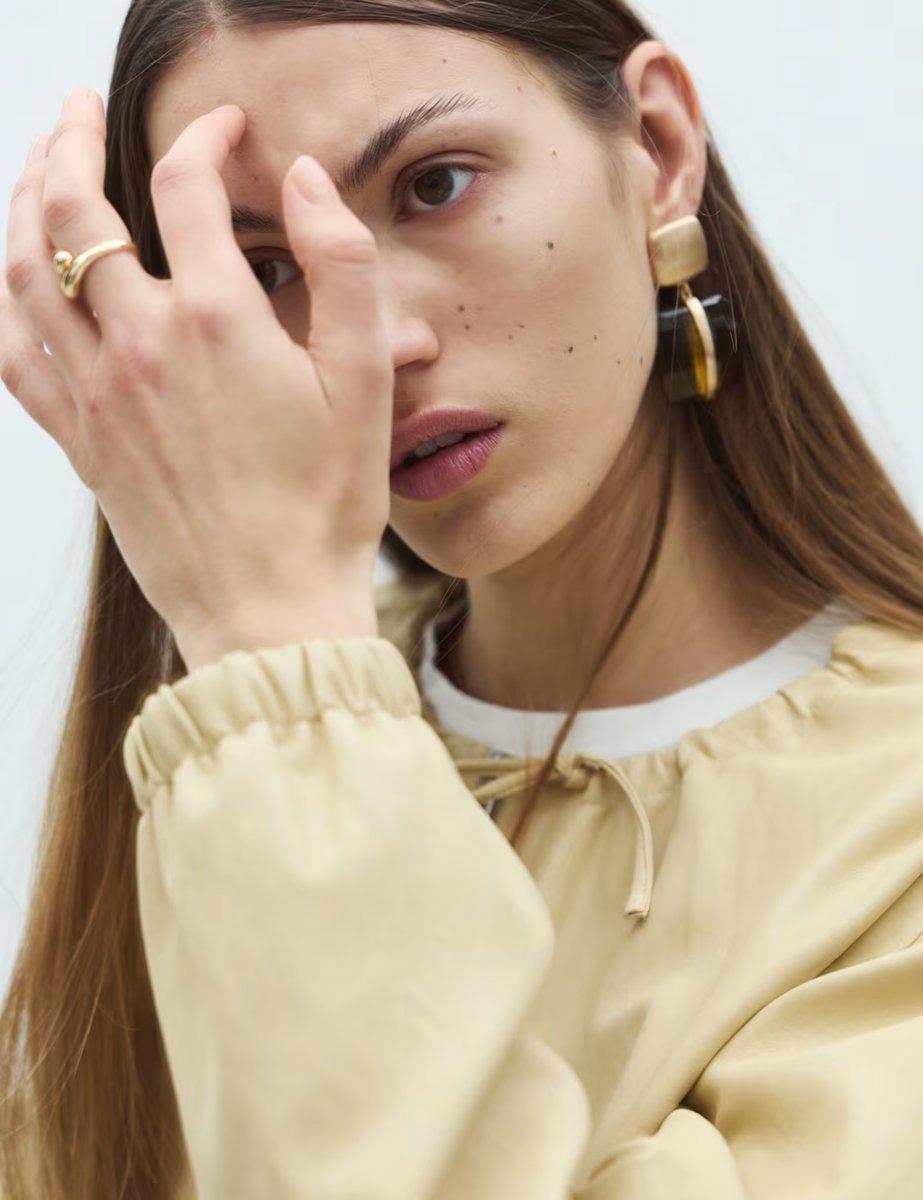 Marks & Spencer M&S Faux Leather Neck Tie Bomber Jacket Soft Yellow - 3