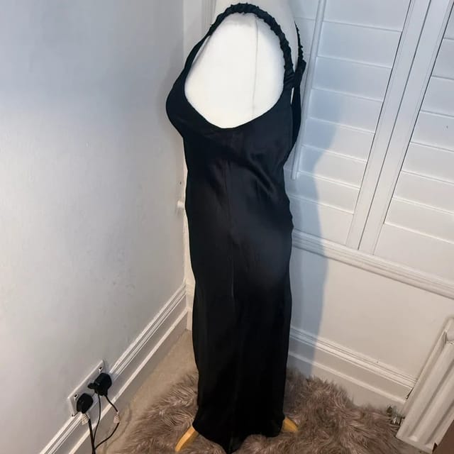 ASOS ASOS Design sexy Black Satin Slip Maxi Dress – Size 10 (best fits 8–10) - 2