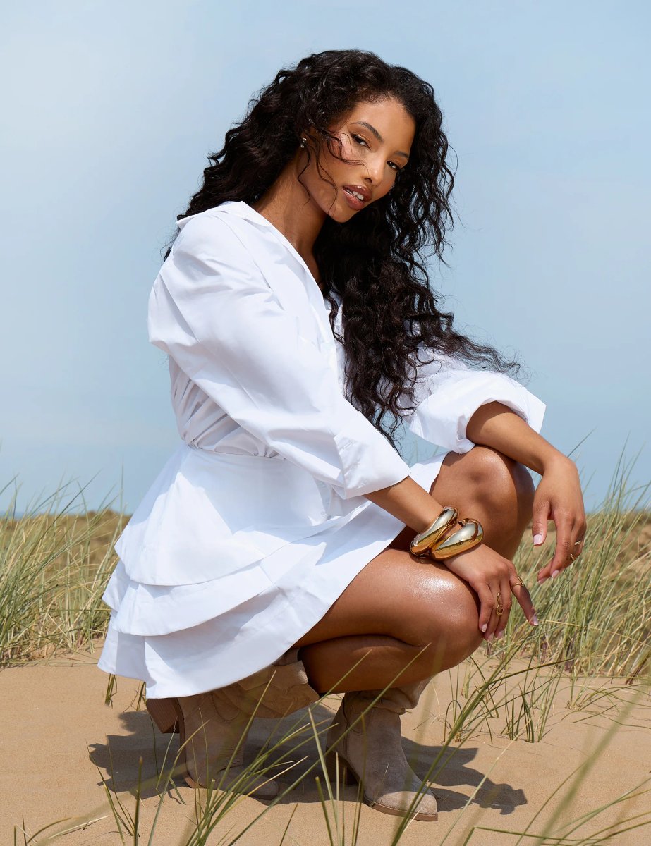 Public Desire Long Sleeve Collared Shirt White - 4