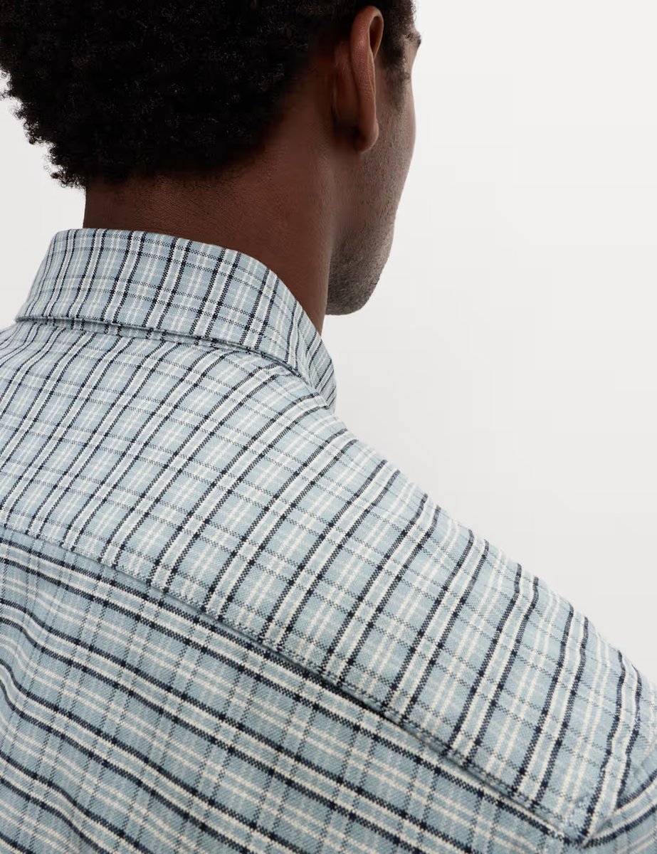 Marks & Spencer M&S Ultimate Pure Cotton Check Oxford Shirt Green Mix - 2