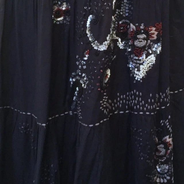 Whistles Whistles Womens Navy Boho Hippie Beaded & Sequin Embroidered Gypsy Skirt UK 10 - 3