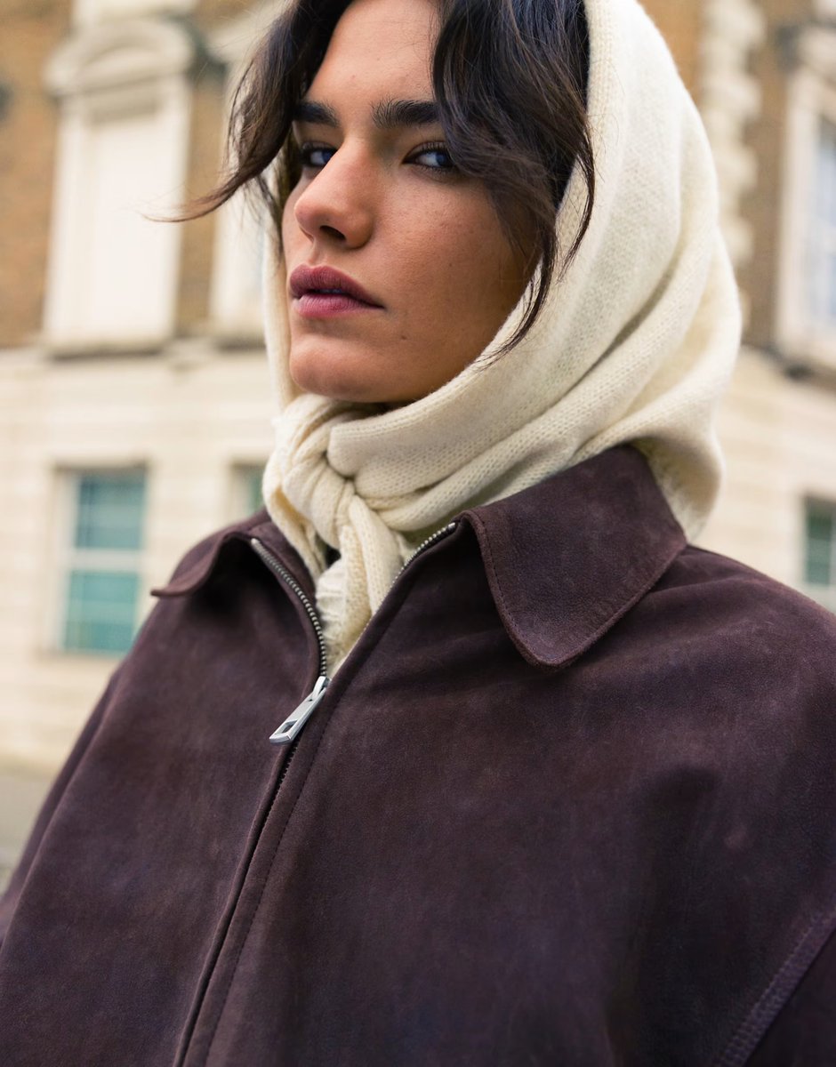 ASOS Topshop premium real suede bomber jacket in chocolate - 3