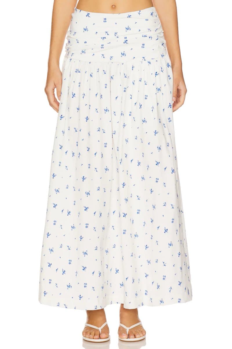 revolve Ruched Waist Midi Skirt