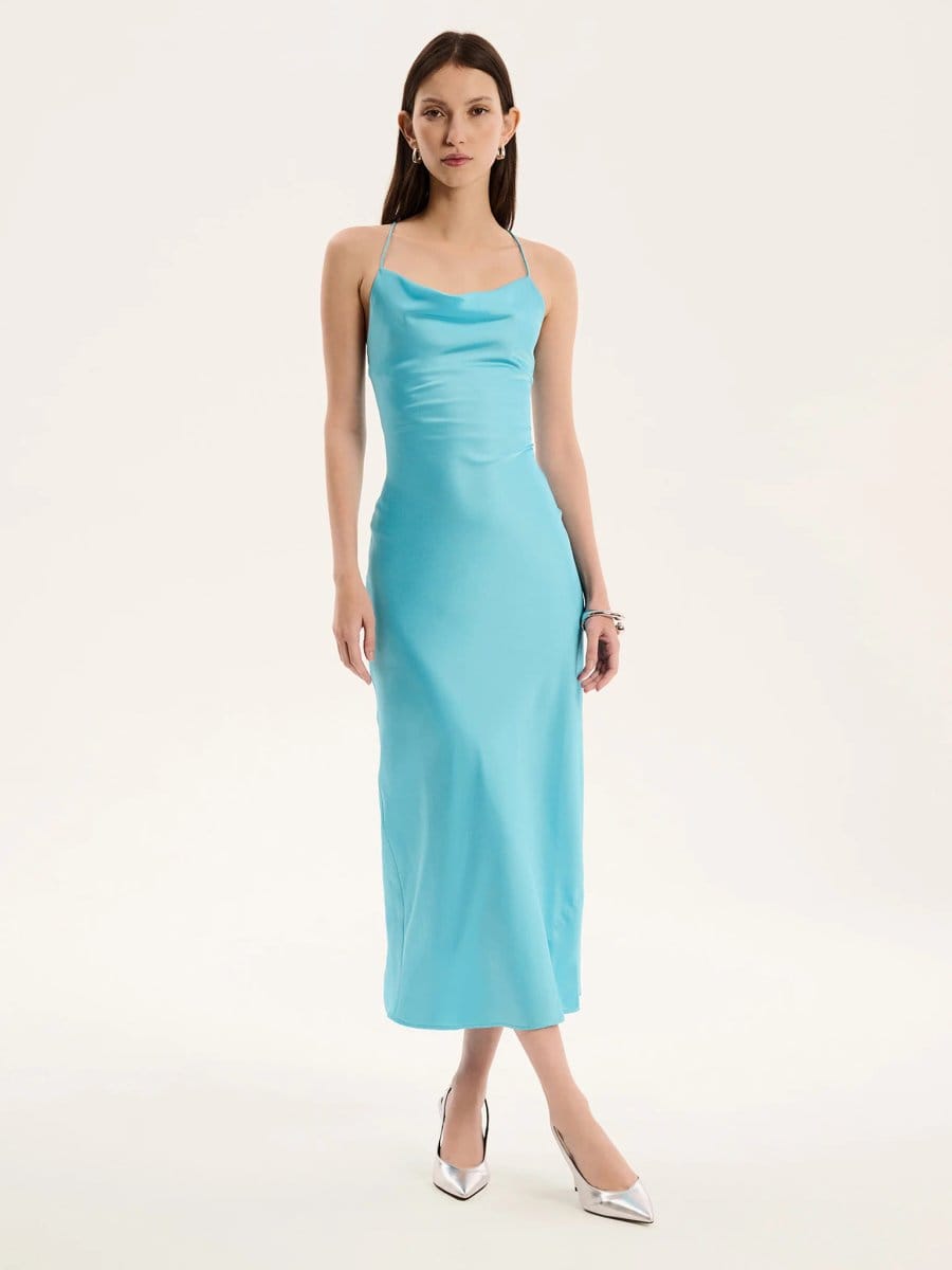 OMNES Riviera Midi Dress in Turquoise - 1
