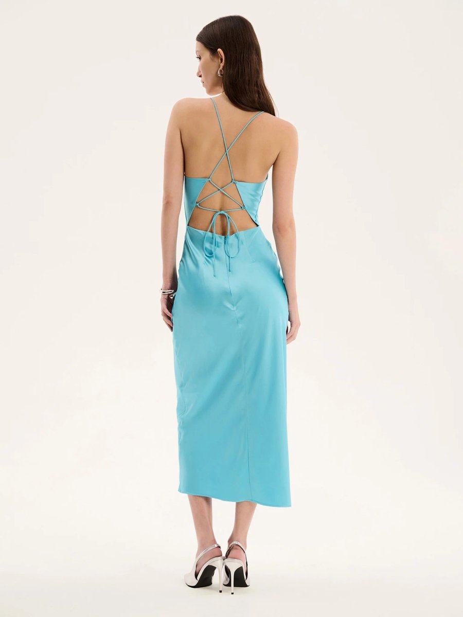 OMNES Riviera Midi Dress in Turquoise - 2