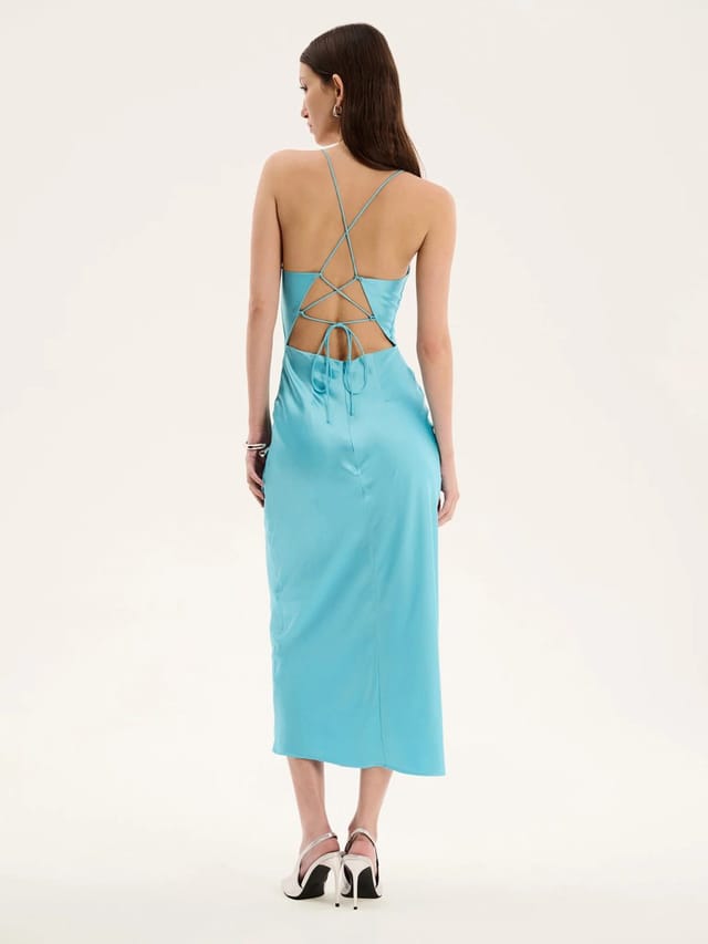 OMNES Riviera Midi Dress in Turquoise - 2
