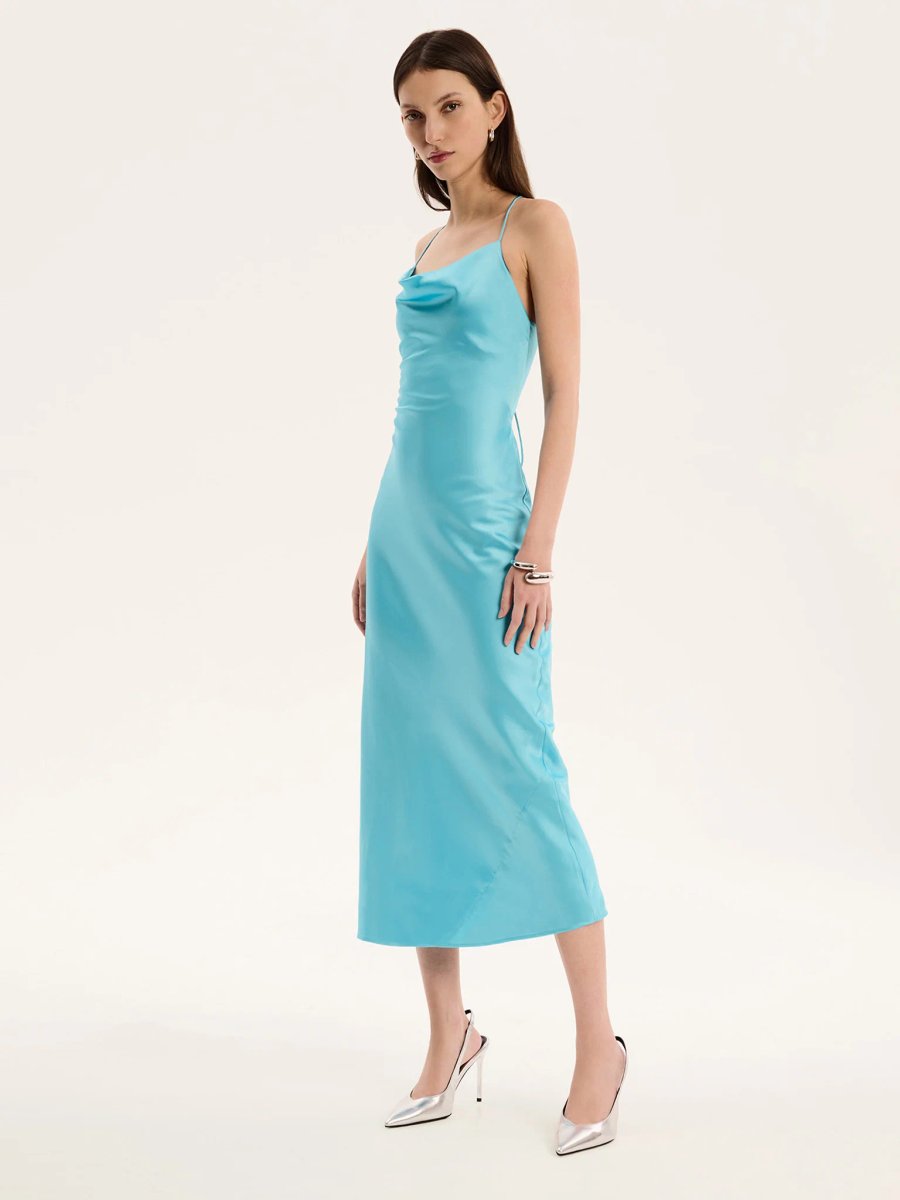 OMNES Riviera Midi Dress in Turquoise - 3