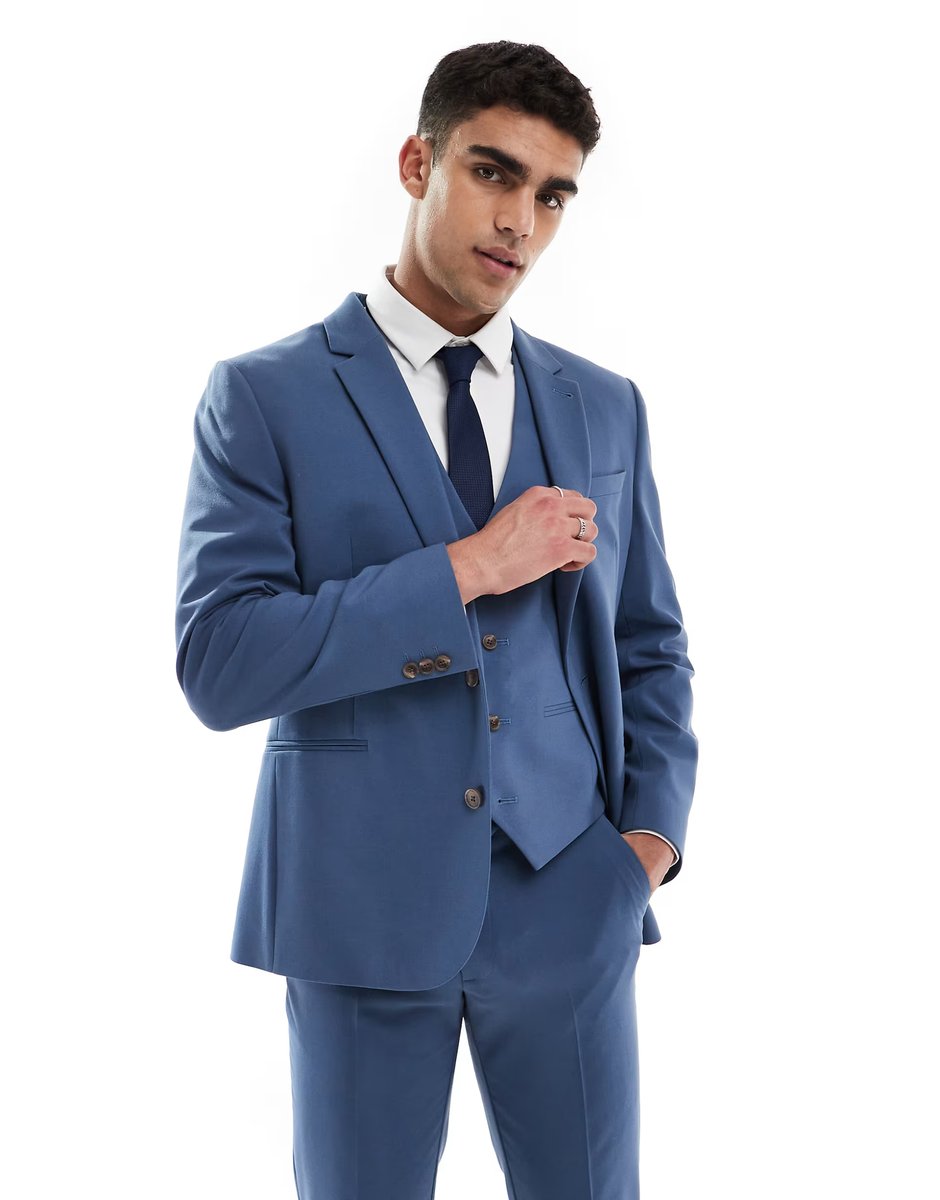 ASOS ASOS DESIGN skinny suit jacket in blue - 1