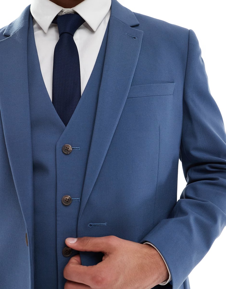 ASOS ASOS DESIGN skinny suit jacket in blue - 2