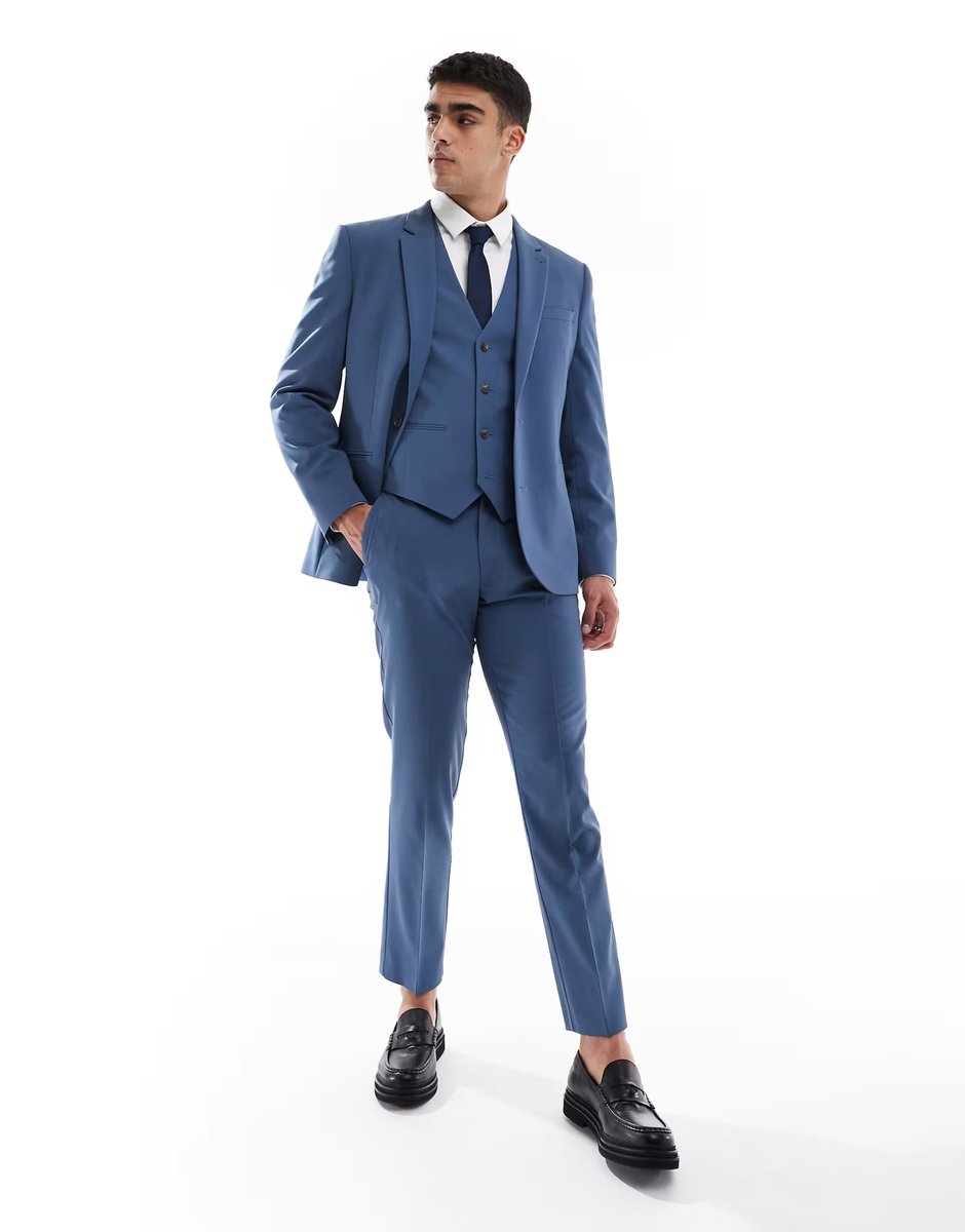 ASOS ASOS DESIGN skinny suit jacket in blue - 3