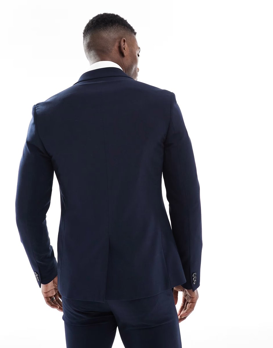 ASOS River Island skinny suit jacket in navy - 3