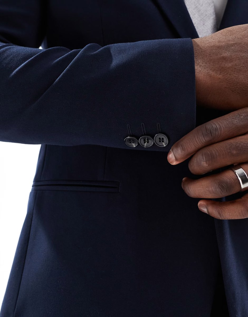 ASOS River Island skinny suit jacket in navy - 4