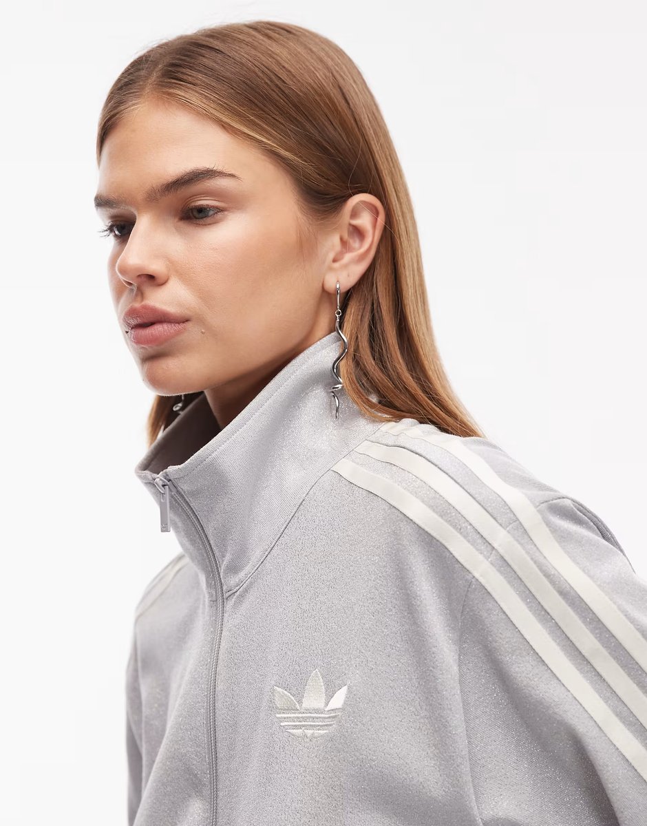 ASOS adidas Originals disco Firebird lightweight track top in silver glitter - Exclusive at ASOS - 3