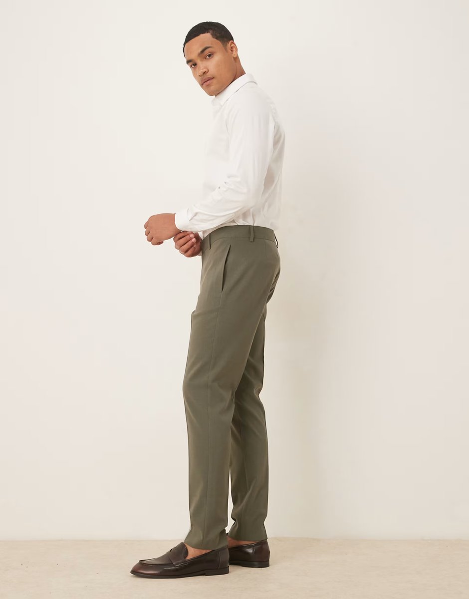 ASOS ASOS DESIGN skinny fit suit trousers in khaki - 3