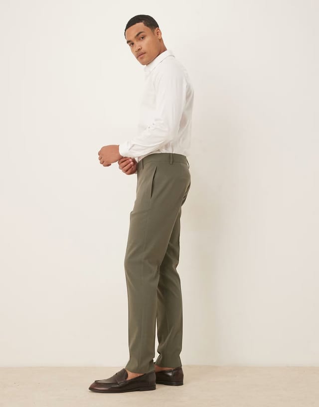 ASOS ASOS DESIGN skinny fit suit trousers in khaki - 3