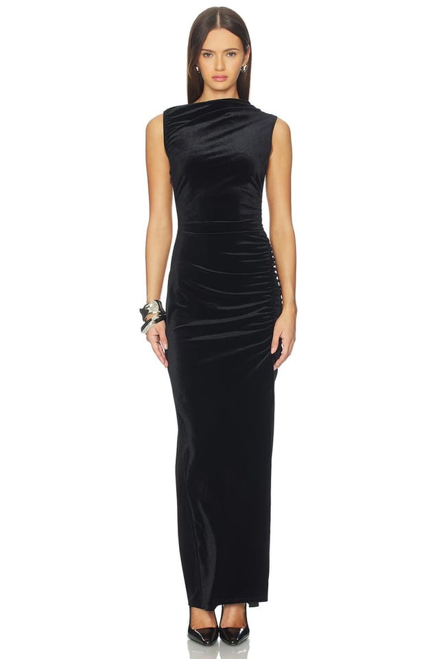 revolve Velvet High Neck Maxi Dress - 3