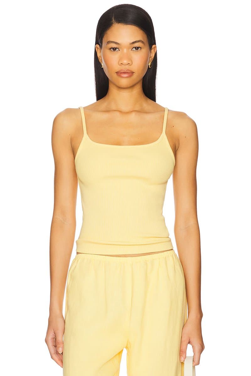 revolve revolve Rib Spaghetti Tank Top in Butter