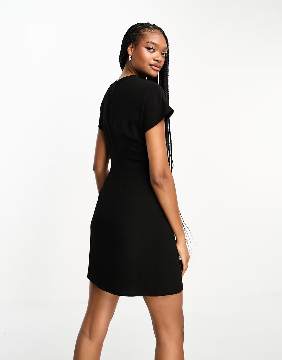 ASOS ASOS DESIGN Tall nipped in waist mini dress in black - 2