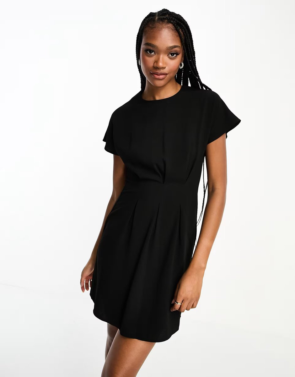 ASOS ASOS DESIGN Tall nipped in waist mini dress in black - 3