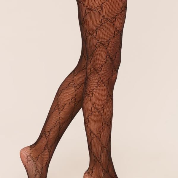 EGO Logo Detail Fishnet Tights In Black, Women's Size UK One Size
