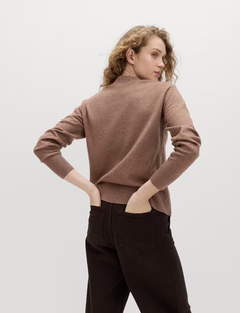 Marks & Spencer M&S Air-Yarn Crew Neck Jumper Golden Brown - 4