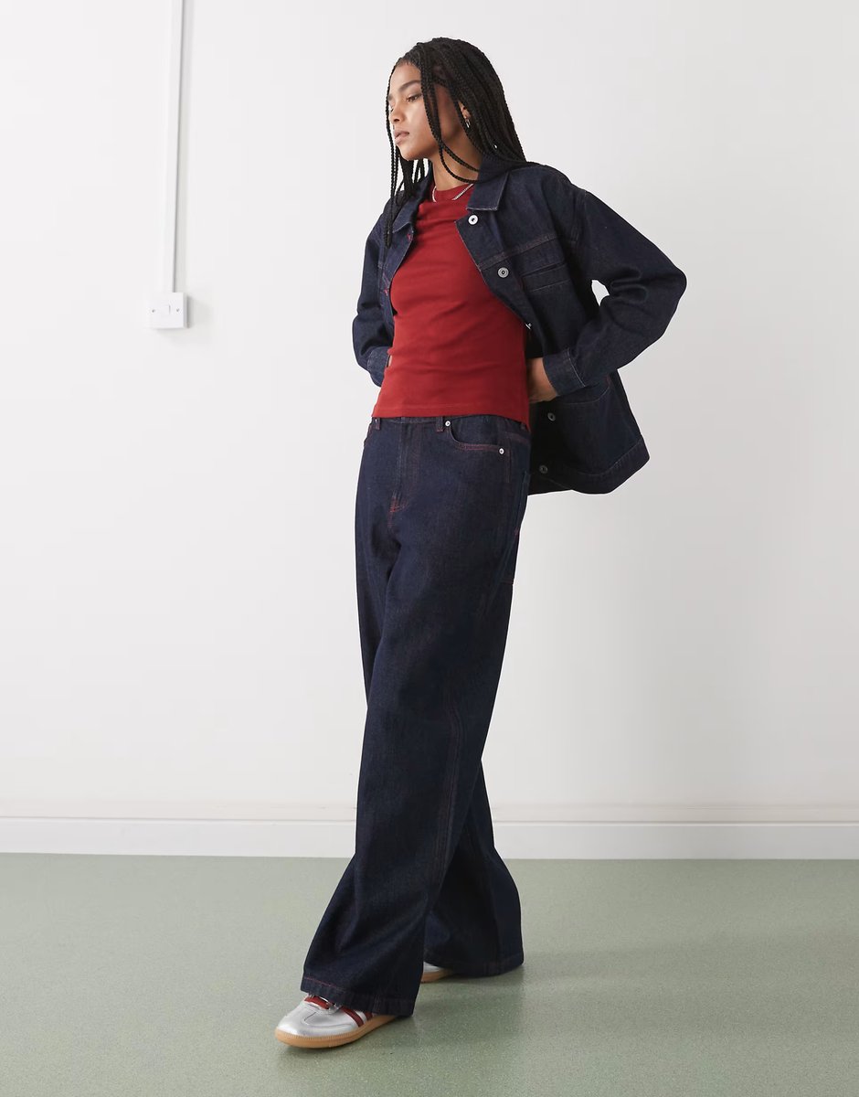 ASOS COLLUSION  X011 carpenter mid rise jean co-ord in rinse - 3