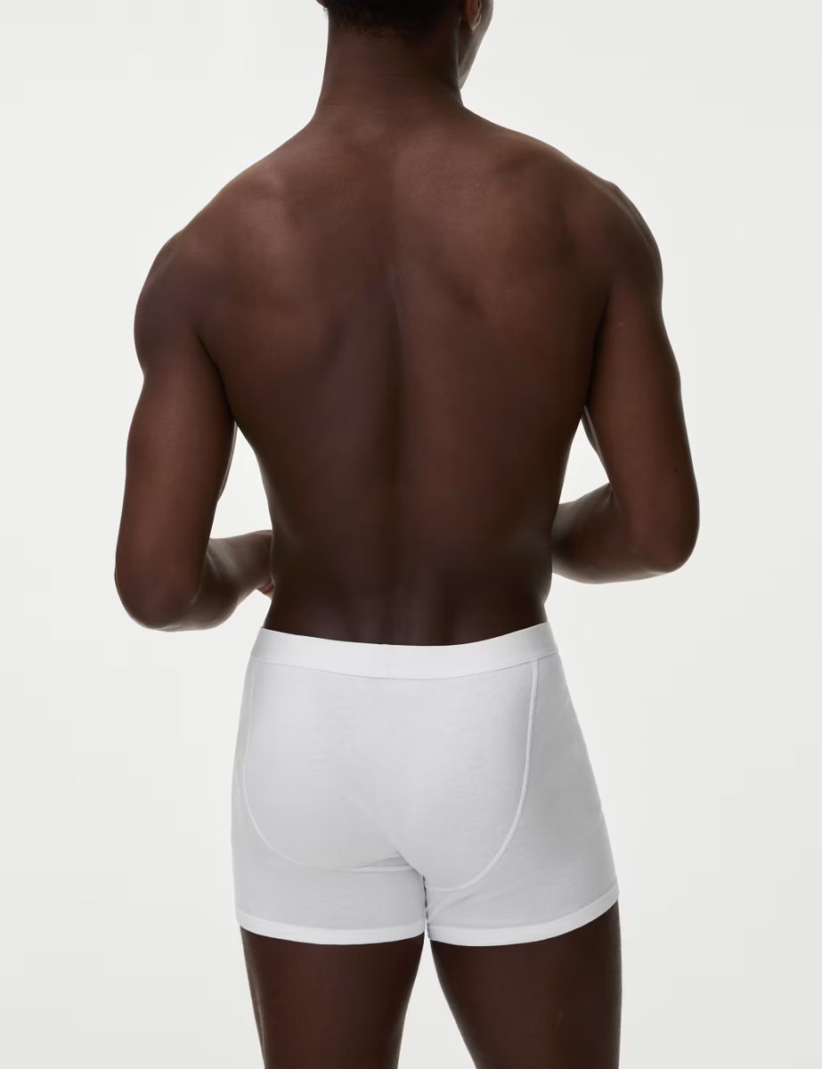 Marks & Spencer M&S 5 Pack Pure Cotton Cool & Fresh™ Trunks White - 2