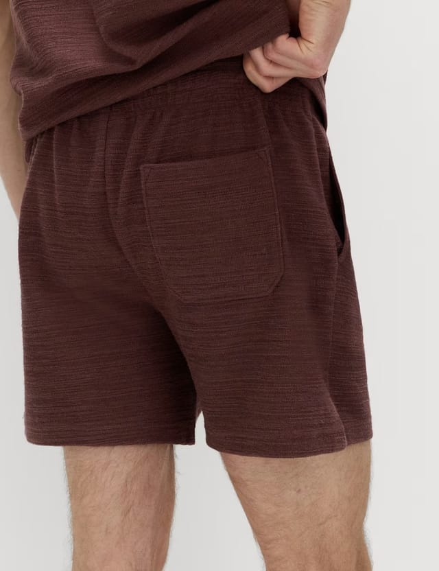 Marks & Spencer M&S Bouclé Cotton Rich Shorts Chestnut - 3