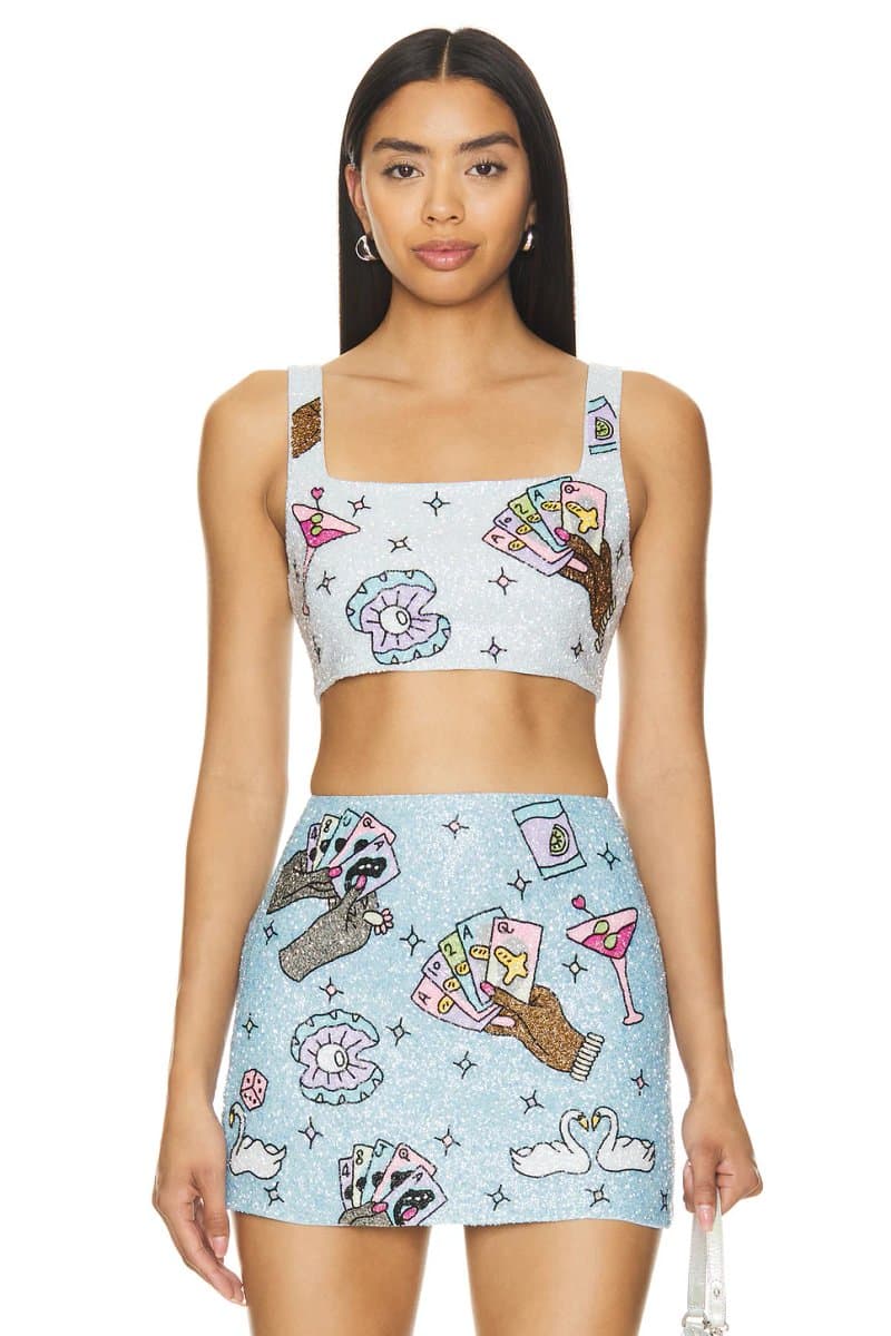 revolve Revolve Vegas Crop Top in Blue